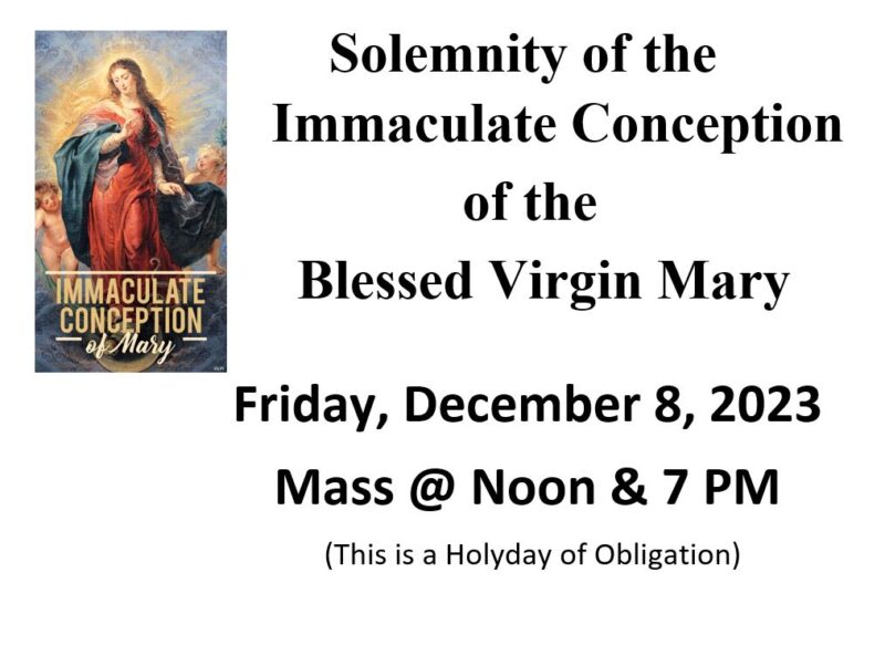 Immaculate Conception Mass Times Roman Catholic Church of the Good